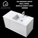 Gio Messina White Wall Hung Basin & Vanity Unit - 1000MM