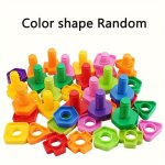 5 Sets Jumbo Nuts And Bolts Toys Stem Educational Montessori Building Construction Screw Matching Activities As Halloween Chrism
