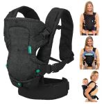 4-IN-1 Ergonomic Baby Carrier Convertible Front & Back Carry For Newborns & Babies 3-14KG Adjustable Straps Padded Shoulder & Wa