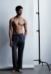 Relaxed Fit Poplin Trousers - Dark Blue Checked