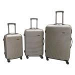 Smte 3 Piece Hard Outer Shell Luggage Set Gold With Keychain