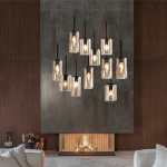 Alison 11 Light Chandelier Black And Amber Glass
