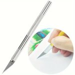 Precision Silvery 5D Diamond Painting Craft Knife - Alloy Paper Cutter For Diy Embroidery & Cross Stitch Art Projects