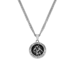 Stainless Steel Round Saint Christopher Mens Pendant