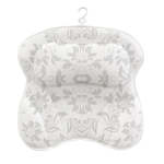 Breathable Comfort 3D Quilted Mesh Bath Pillow Grey Flowers