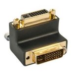 Dvi-i Male To Dvi-i Female 90 Degree Adapter Black