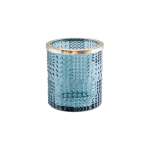 Blue Votive With Gold Rim