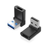 Areme 2 Pack Right Angle USB A To USB C Adapter 90 Degree Up And Down Angle USB 3.0 Male To Type C Female