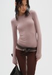 Long-sleeved Jersey Top - Greige