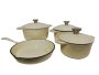 Pot Set 7 Piece Cast Iron Grooved Lid - Kitchen Essentials