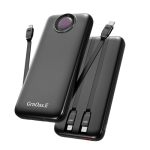 Grnoas.e Power Bank 10000MAH 22.5W Max Portable Charger Built In CABLES4 Outputs 2 Inputs External Phone Powerbank 5V 3A Fast Ch