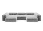 U-shape Sofa - Faux Fur - Grey - 377CM X 241CM