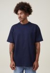 Cotton On Box Fit Plain T-Shirt - True Navy