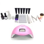 20 Piece Set Poly Gel Nail Polish Starter Kit & 48W LED Nail Lamp