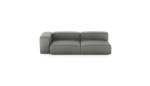 Two Module Chaise Sofa - Leather - Light Grey - 241CM X 115CM