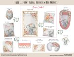 Cot Duvet Bedding Ellie Elephant Floral Rosarium Big Print Set