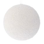White Glitter Foam Bauble 20CM