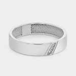 Stainless Steel Cubic Zirconia Men&apos S Diagonal Channel Ring