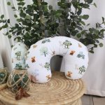 Feeding Pillow Cover Little Farmer Set Blue Checkered