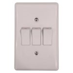 Lear Wall Switch White 3 Lever 1 Way 50 X 100MM Metal