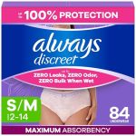 Always Discreet Adult Diapers For Women Incontinence Underwear Postpartum Essentials Disposable Briefs Max Absorbency Bladder Le
