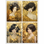Tear Resistant Deco Print A6 Golden Gatsby