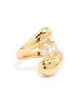Goldair Gold Cubic Zirconia Puffy Wrap Ring - M l