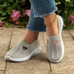 Summer New Comfort Casual Women's Shoes: Breathable Hollow Out Flat Shoes For Women - Pvc Sole Fabric Insole And Low-profile Des
