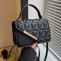 Elegant Women's Quilted Crossbody Bag Fashionable Small Shoulder Satchel Chic Handbag With Detachable Strap