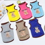 Cartoon Bear Pet Vest Summer Breathable Puppy Clothes Summer Print Dog Vest