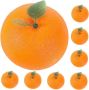 8PCS Lifelike Artificial Oranges With Leaves Faux Simulation Orange Fruits