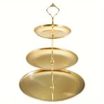 1PC Golden Stainless Steel 3-LAYER Cupcake Rack Stainless Steel Cupcake Display Tower Cake Rack Dessert Plate Cake Fruit And Can