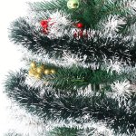 5.0METER Festive Christmas Garland - Green & White With Latte Flowers Perfect For Tree Decoration Staircase Banner And Holiday C