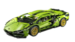 Green Supercar Road Star Building Blocks