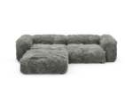 Three Module Chaise Sofa - Flokati - Grey - 272CM X 220CM