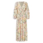 Floral Cream Chiffon Frill Dress