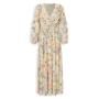 Floral Cream Chiffon Frill Dress