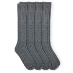 Seamless Cotton Knee High Socks - Grey - Small