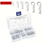 60 100PCS Cotter Pins Spring Connectors 2MM R-clips Splint Assortment Galvanised Spring Pins Safety Pins Set