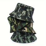 Unisex Camouflage Bucket Hat Outdoor Sun Protection Basin Hat Breathable Fishing Cap