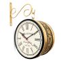 Antique Metal Double Sided 8 Inches Roman Hanging Wall Clock