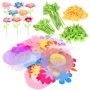Penitue Diy Fabric Flower Bouquet Craft Kit For Kids Make Colorful Fabric Flower Bouquets Arts & Crafts Toy Accessories Set With Petals Buds Leaves