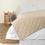 Quilted Nest Velvet Throw - Scallop - Stone