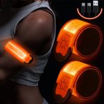 Simket Reflective LED Armband Rechargeable For Running 2 Pack Running Lights For Runners Running Lights High Visibility Reflecti