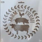 Farm Fresh Wreath Stencil 280X270