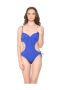 Royal Blue One Piece Swimsuit With Diamante Encrusted Cups - XL/36