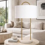 Vesper Metal And Stone Table Lamp
