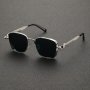 Cool Steampunk Square Metal Frame Glasses With Spring For Men And Women - Premium Vintage Style For Casual Business Outdoor Sports Party Vacation Travel