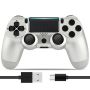 Wireless PS4 Controllerbluetooth Gamepad Compatible With Playstation 4 Silver Generic