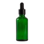 50ML Green Glass Aromatherapy Bottle With Pipette - Matt Black 18 89